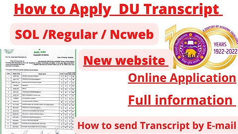 How to Apply DU Transcript 2022 || Complete Process || University of Delhi