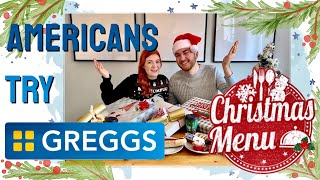 Christmas Greggs Trials | AMERICANS TRY GREGGS | Merry or the Contrary?