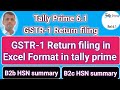 how to prepare gstr 1 data in excel | how to file gstr 1 from tally prime 6.1 | B2b B2c HSN summary
