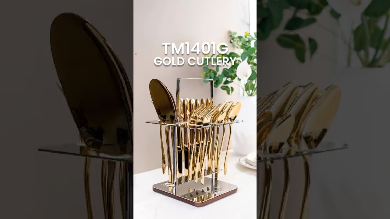 ✨ Arshia Gold Cutlery Set | Modern Elegance TM1401G ✨