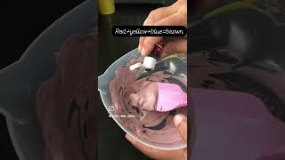Make brown colour at home with different colours #cake #cakedecoration #chocolatebrown #cocoabrown