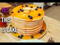 How to Make a Stack of Giant Blueberry Pancakes out of CAKE! With Maple-Infused Buttercream!