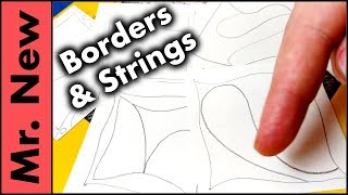 Zentangle Simplified: Borders and Strings Tutorial - The First Steps in Doodling a Zentangle Tile