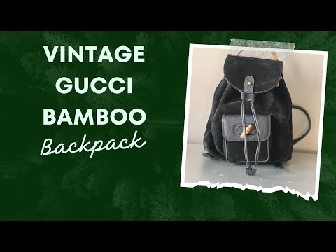 Gucci Bamboo Backpack Mini Green Suede