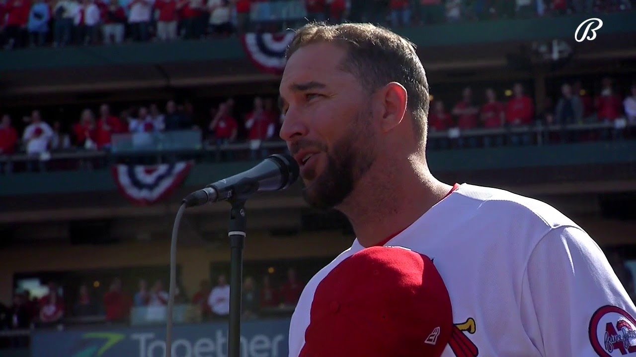 Adam Wainwright sings 'The Star-Spangled Banner' at Busch 