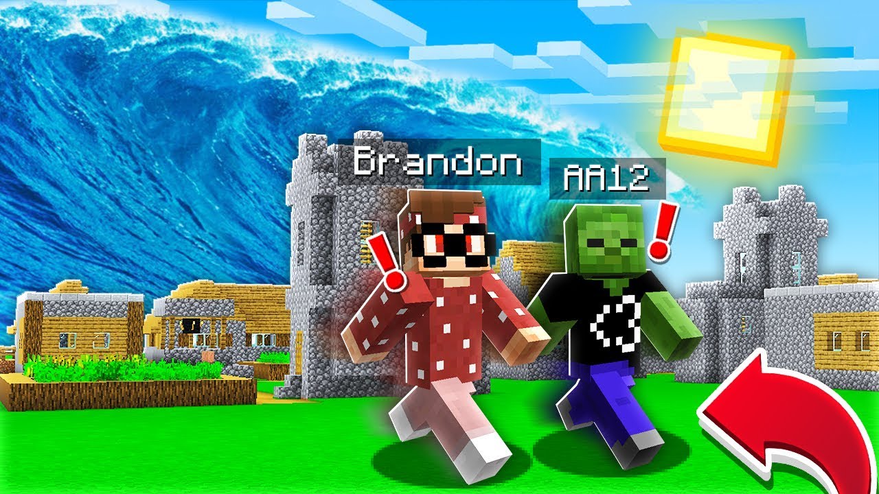 ESCAPE FROM THE GIANT MINECRAFT TSUNAMI WAVE!