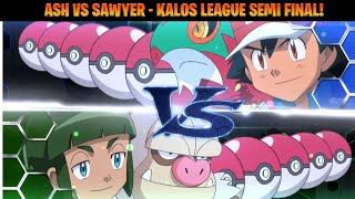 Ash vs Sawyer  Kalos League Semi Final Full Battle (English Sub)