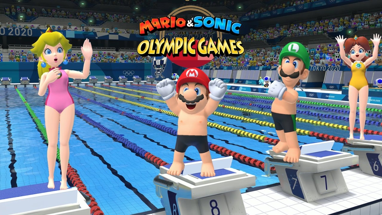Swimming 100m (Very Hard ) Mario & Sonic At The Olympic Games Tokyo 2020 Peach Daisy Mario ++ Wario