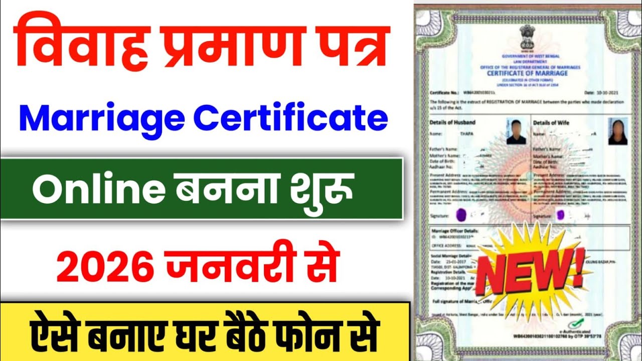 Marriage Certificate Apply Online 2026 | Vivah Praman Patra Kaise Banaye | Shadi Praman Patra Banaye