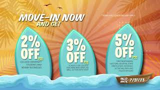 June and July Move In Specials: Treehouse Apartments