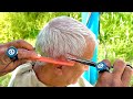 ASMR 100 year old village barber haircut and shave