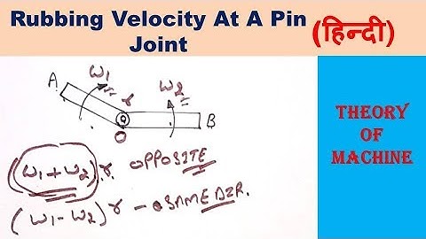 Rubbing Velocity At A Pin Joint (Hindi)