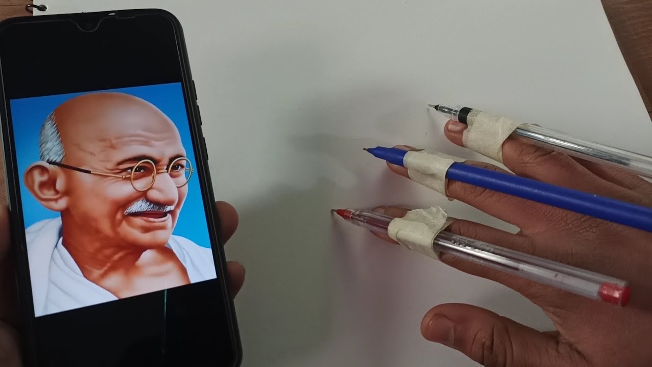 Mahatma Gandhi ji 26th Republic Day Special Drawing | Scribble Art