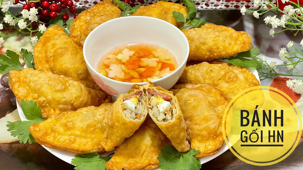 BÁNH GỐI HÀ NỘI vỏ giòn tan siêu ngon từ vỏ đến nhân nước chấm thần thánh chuẩn vị Hà Thành.
