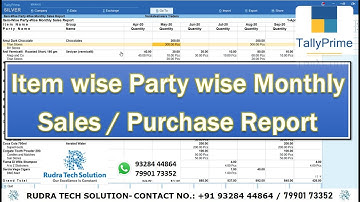 Stock Item wise Party wise Monthly Sales - Purchase Report (Register) in Tally Prime Software