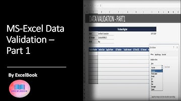 How to Use Data Validation In MS Excel   - Part 1