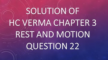 Solution Of Question 22 Hc Verma Volume 1 Chapter 3 Rest & Motion