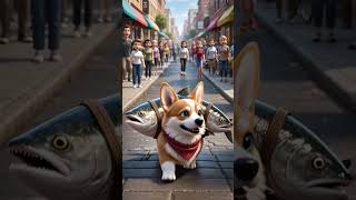 “Corgi  Buys a Giant Salmon?! 🐟🍣 Funny Corgi Sushi Adventure” #corgi #funny #cute #cartoon #pets