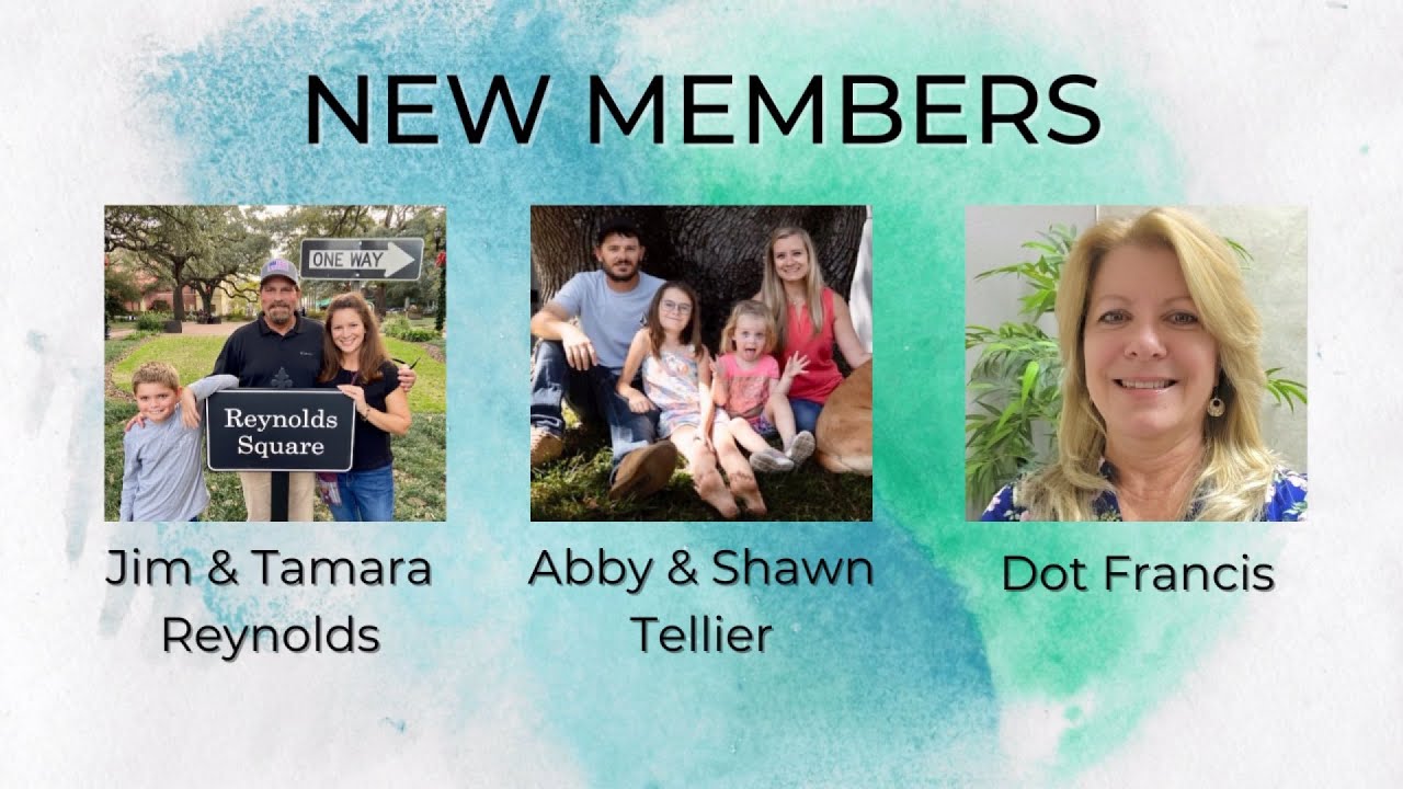 New Members-Jim & Tamara Reynolds, Abby & Shawn Tellier, Dot Francis