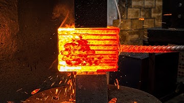 Forging a Damascus Steel Axe from Scratch