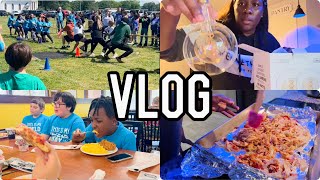 VLOG| FIELD DAY Vlog | LUNCH AT GOLDEN CORRAL | ALAMPEVER Decorative Light Bulbs Install/Review