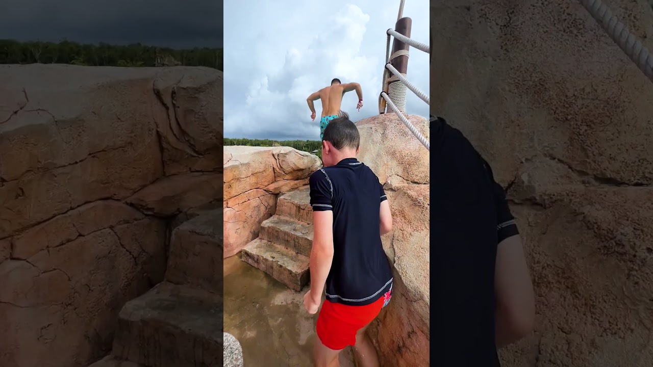 Epic prank Son vs Dad on a Olympic height cliff diving 10 meters at Blue Tree Phuket water park