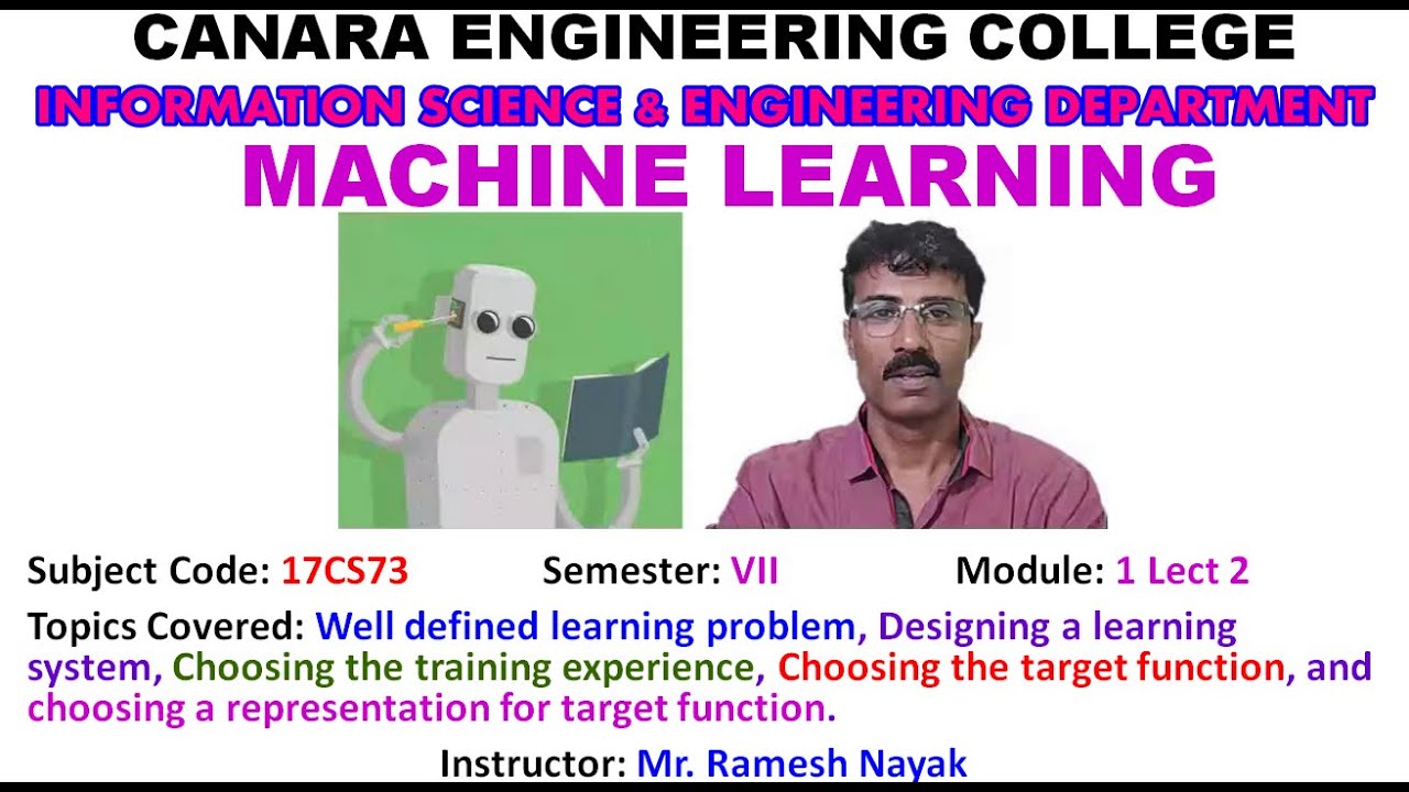 VTU MACHINE LEARNING17CS73 M1 L2 Introduction To Machine Learning - YouTube