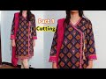 How to cut Angrakha kurti | Angrakha cutting | Tabeen stitching