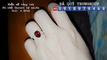 Nhẫn nữ vàng 14k đá chủ garnet tự nhiên | Giá 4.800k | 0918979468