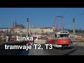 Linka 2 - staré tramvaje T2, T3, výluky, vlaječky, provoz v roce 2020 | 4K 60p