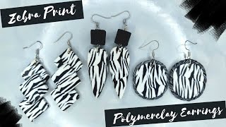 Zebra print earrings | How to make polymer clay earrings for beginner - Easy Clay Earrings screenshot 3
