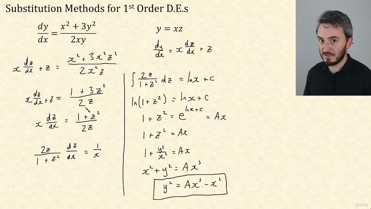 92 - Substitution Methods For 1st Order Differential Equations | CIE Further Pure Mathematics 2 9231