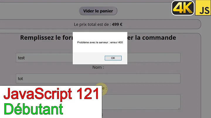 JavaScript121-Erreur 400-Bad Request-Mauvais formatage de la requête envoyer au backend (serveur)