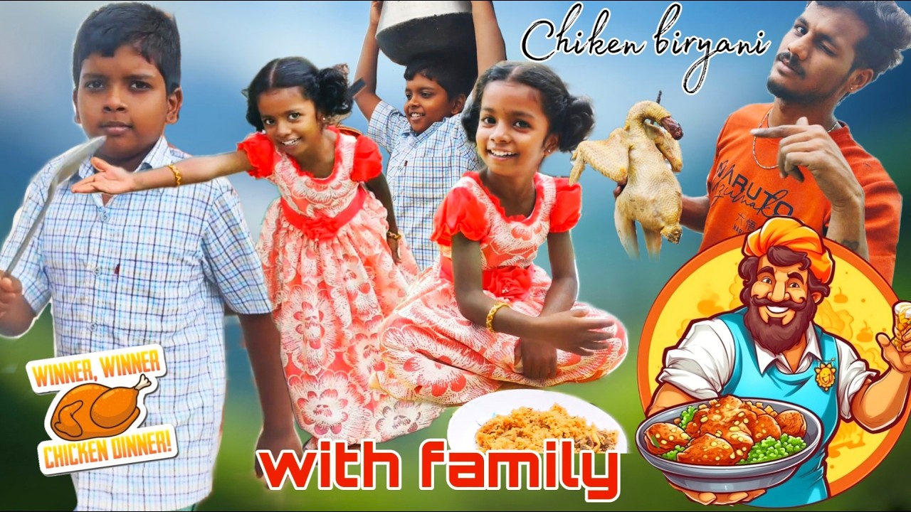 Chicken biryani with family's #villagelife #krishnagiri