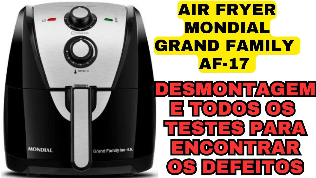 fritadeira air fryer mondial grand family AF-17 | Desmontagem e testes para encontrar os defeitos