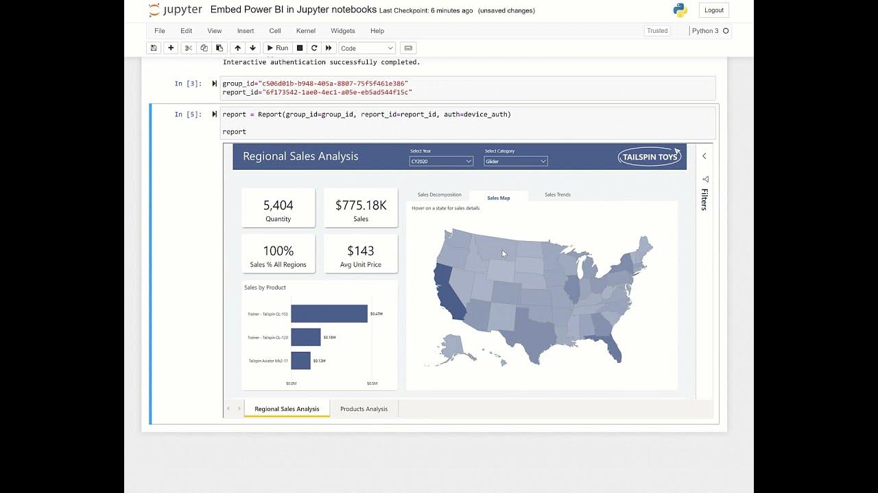 Embed Power BI in Jupyter Notebook integration of PowerBI and Jupyter
