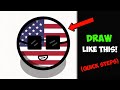 How to draw pro usa countryball  tutorial