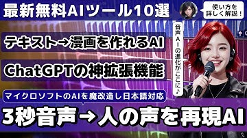 【今週公開の最新AIツール&ニュース】3秒の日本語音声から人の声を再現可能なAI/ChatGPTの機能を増強するChrome拡張機能/テキストから一瞬で漫画を作れるAI