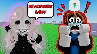 Trolling as a GIRL in ROBLOX using a AI VOICE CHANGER!