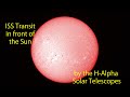 ISS transit in front of the Sun by the Ha solar telescope