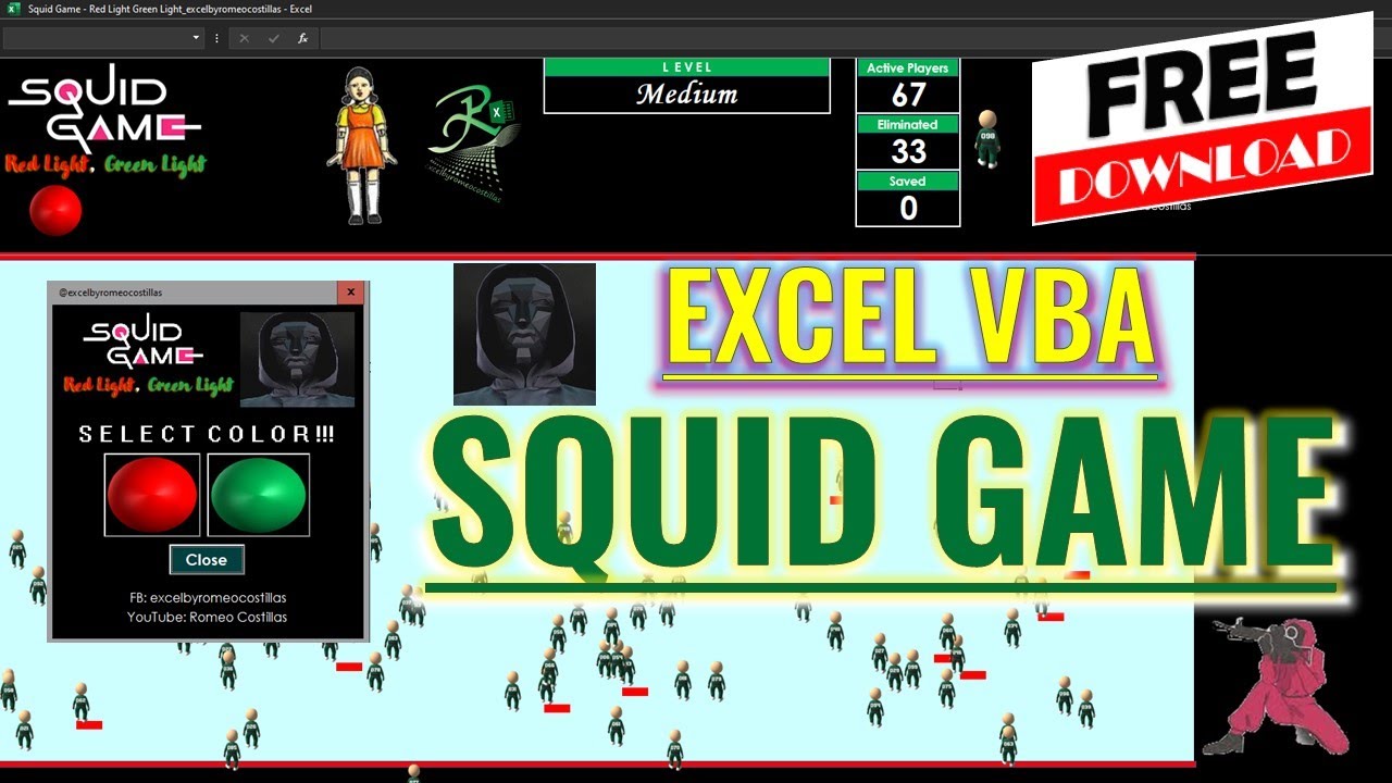 Excel VBA Squid Game (Red Light, Green Light) - YouTube