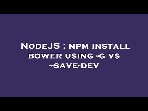 NodeJS : npm