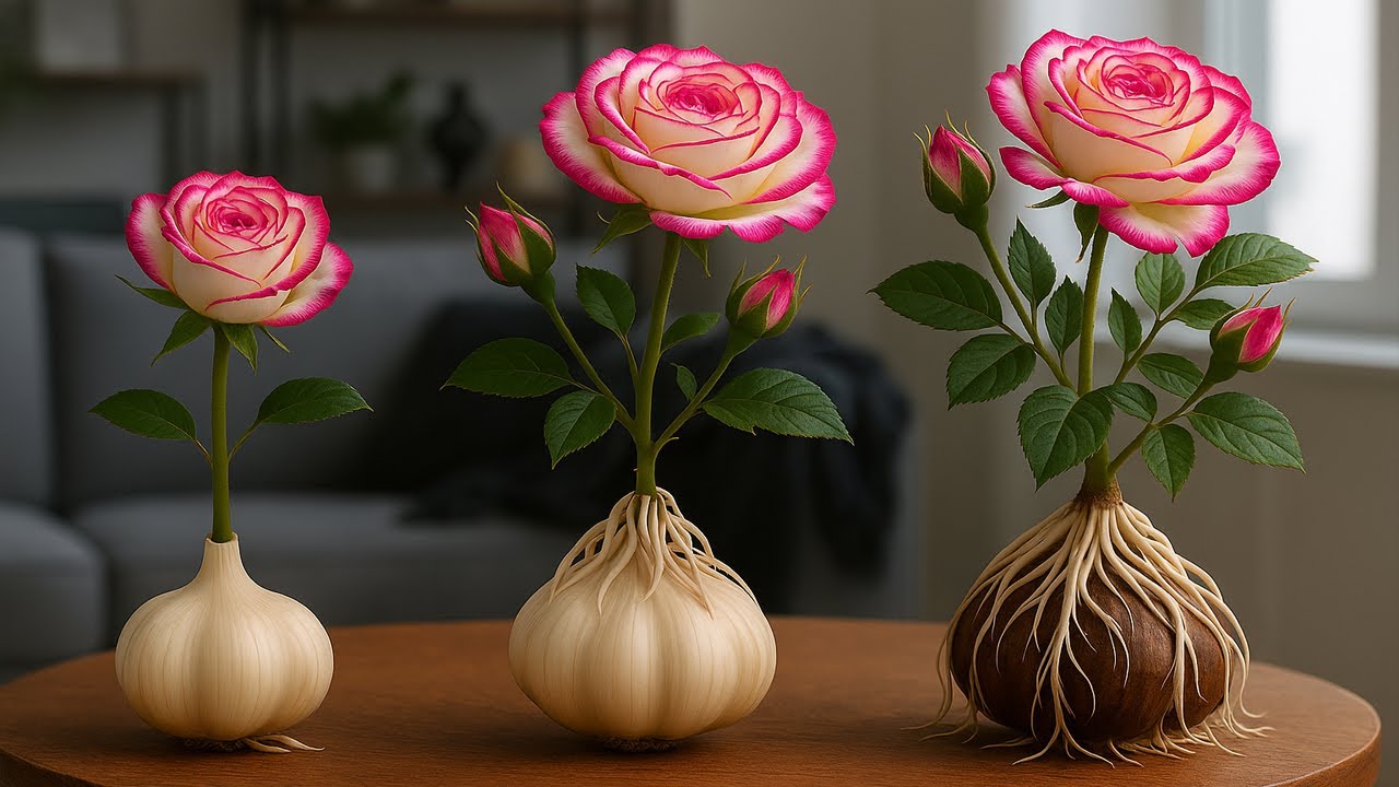 Roses Sprouting Special Technique For Propagating Roses With Garlic! Super Fast Rooting ...