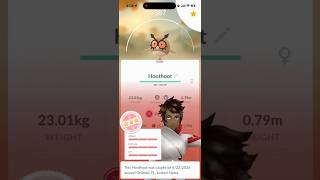 💯100 IV DYNAMAX HOOTHOOT Caught In Pokemon Go!💯 #shorts #pokemon