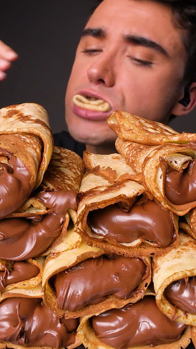 Nutella Crepe Rolls ASMR 🤤