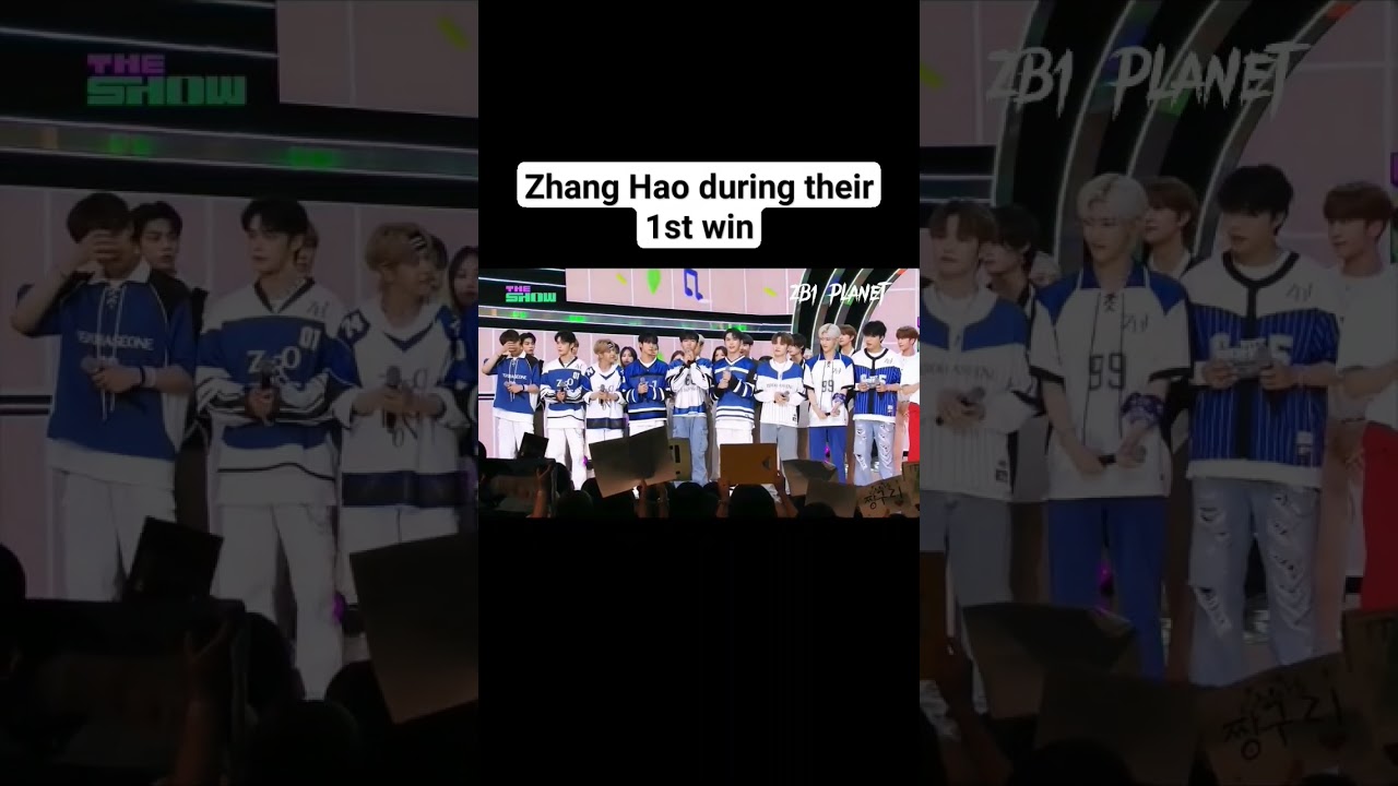 Zhang Hao crying during their first win #zerobaseone #zb1 #zhanghao #haobin