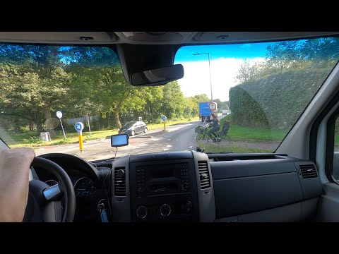 ????Enschede city back to the company in Eindhoven with Mercedes Sprinter Relaxing/Relaxation 4k 60fps