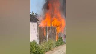 RAW: Fire razes shed near McDonald Park in North Kamloops