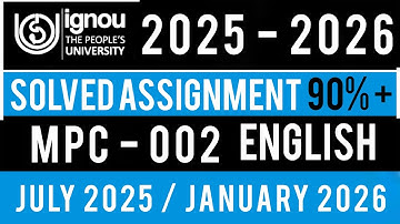 MPC 002 SOLVED ASSIGNMENT 2025-26 | MPC 02 SOLVED ASSIGNMENT 2025-26 IN ENGLISH | MPC 002