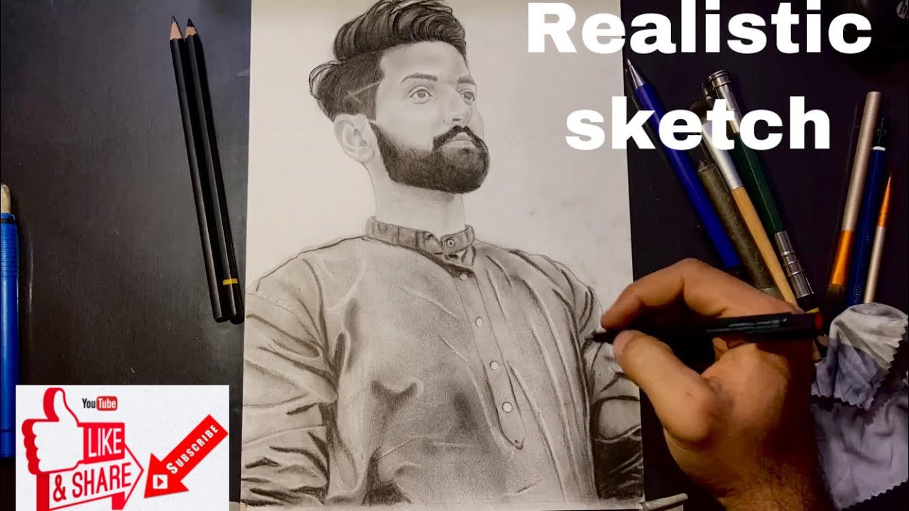 Realistic Charcoal and Graphite Sketch | learn shading style
